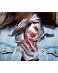 35X35"  Grey & Pink Floral Wild Rag / Scarf WR852