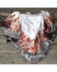 35X35"  Grey & Pink Floral Wild Rag / Scarf WR852