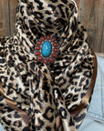 35X35" Tan Leopard Wild Rag / Scarf - W213 Slide WRC168B