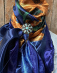 35X35" Blue Painted Sunflowers Wild Rag / Scarf -W120L WRC2101A