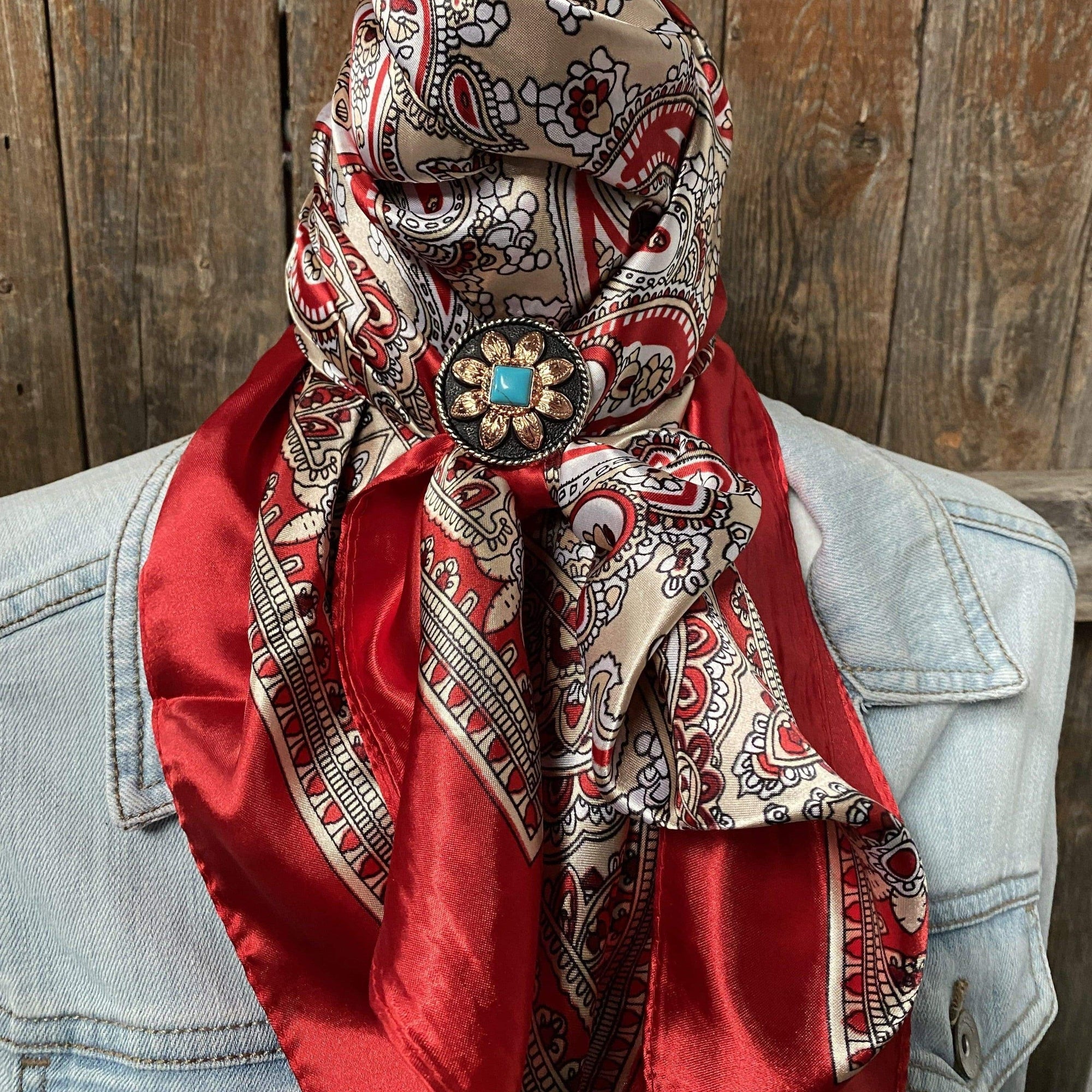 35X35" Classic Paisley Wild Rag / Scarf -W188L Slide WRC2141A