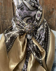 35X35" Tan & Pink Paisley Wild Rag / Scarf -W147L Slide WRC2145A