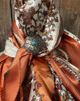 35X35" Burnt Orange & Tan Wild Rag / Scarf -W189L Slide WRC2179B