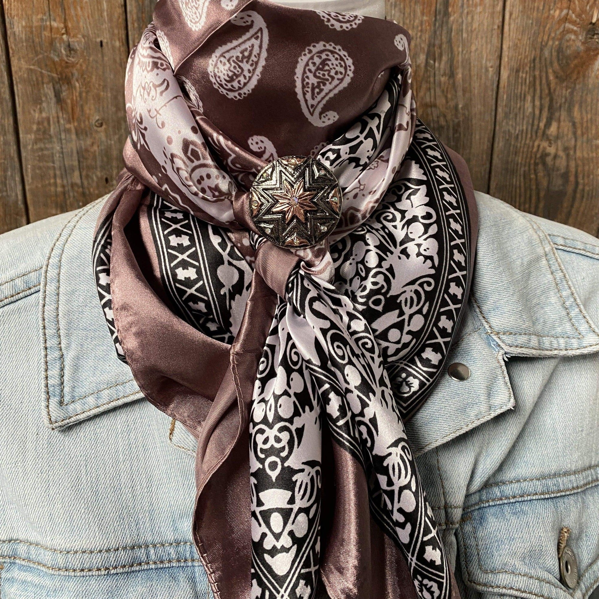 35X35" Two Tone Paisley Wild Rag / Scarf -W185 Slide WRC2557A