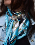 35X35" Ornate Turquoise Wild Rag / Scarf - W141L Slide WRC326C