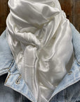 35X35"  Solid White  Wild Rag / Scarf WRS3