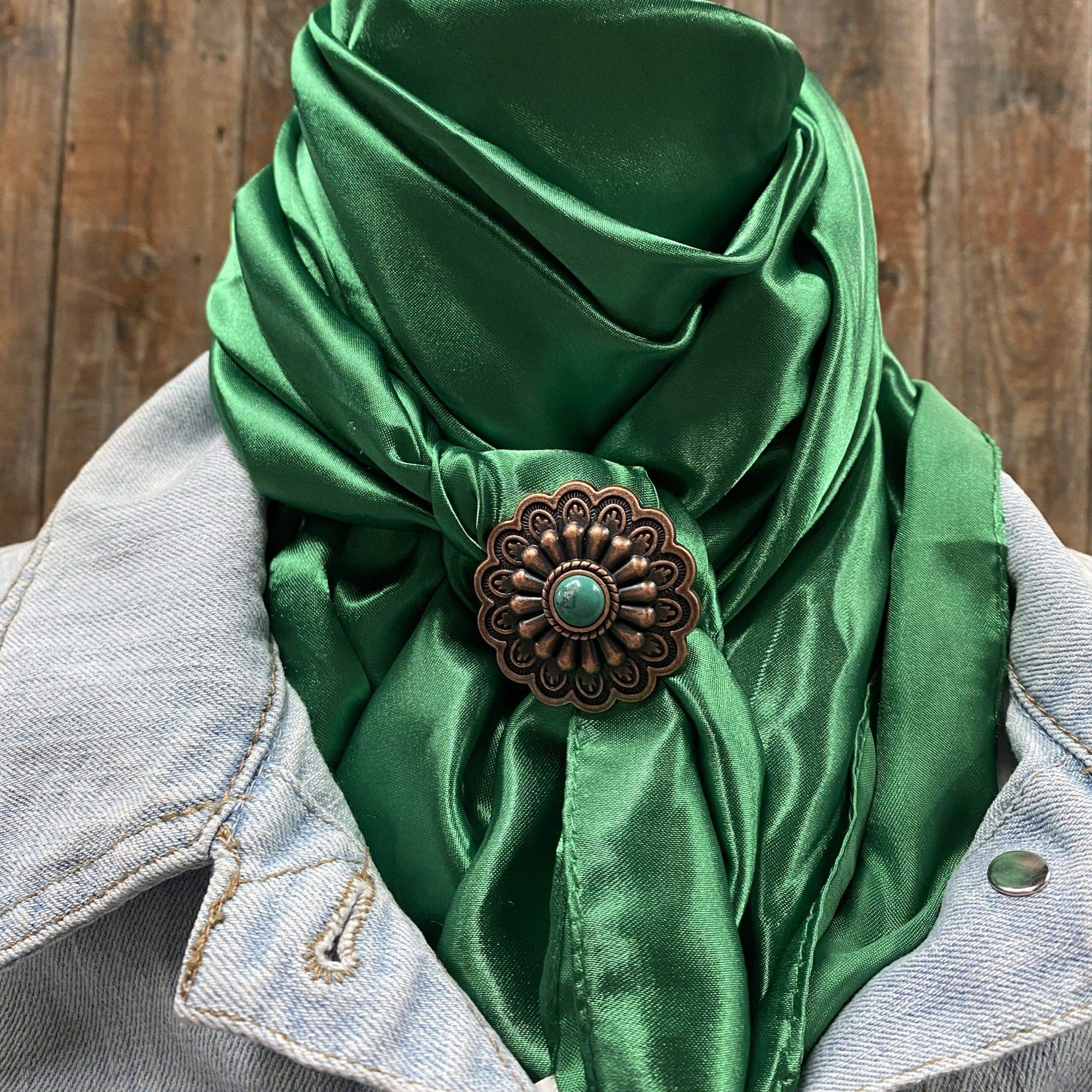 35X35" Solid Green Wild Rag / Scarf - W103L Slide WRSC18B
