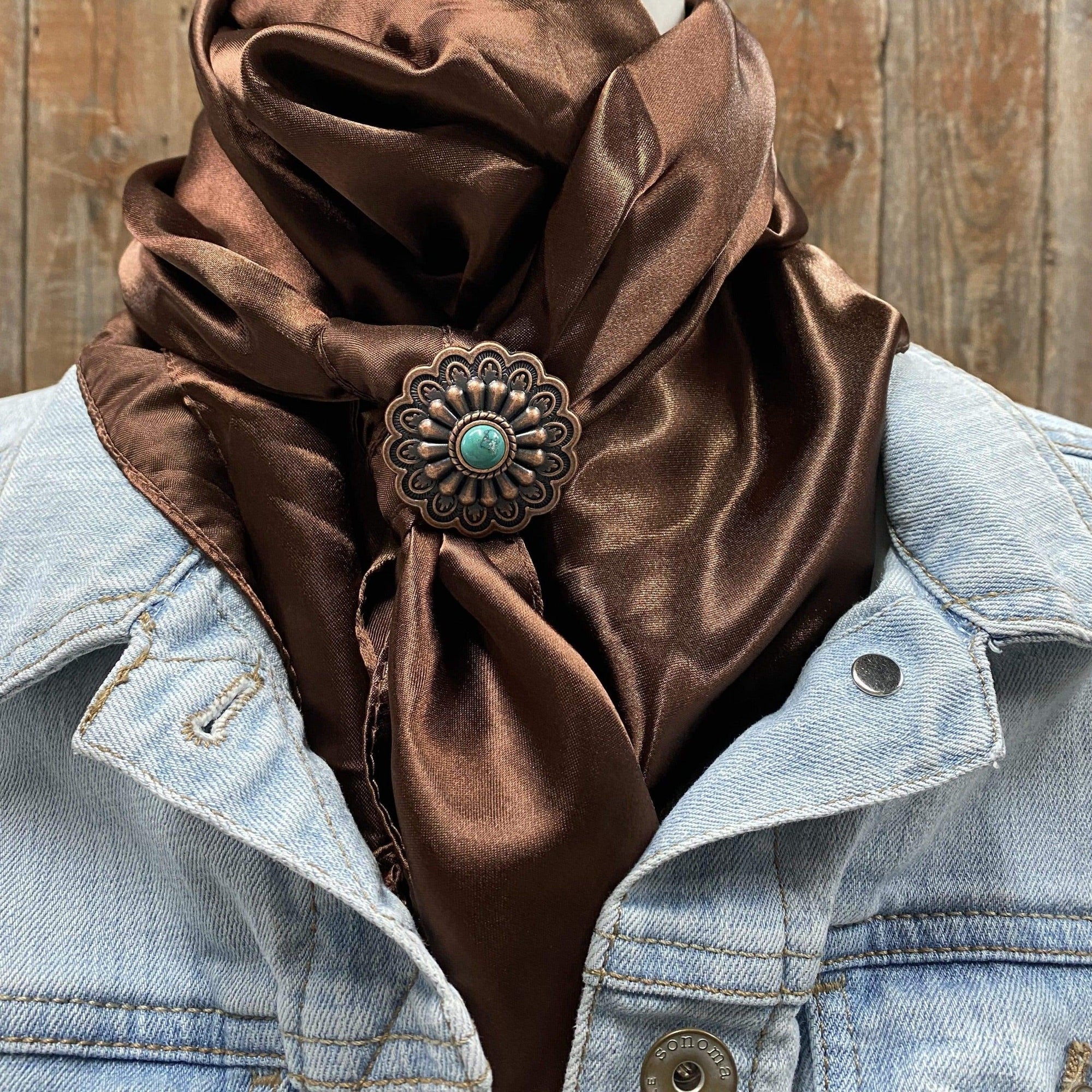 35X35"  Solid Brown Wild Rag / Scarf - W103L Slide WRSC2B