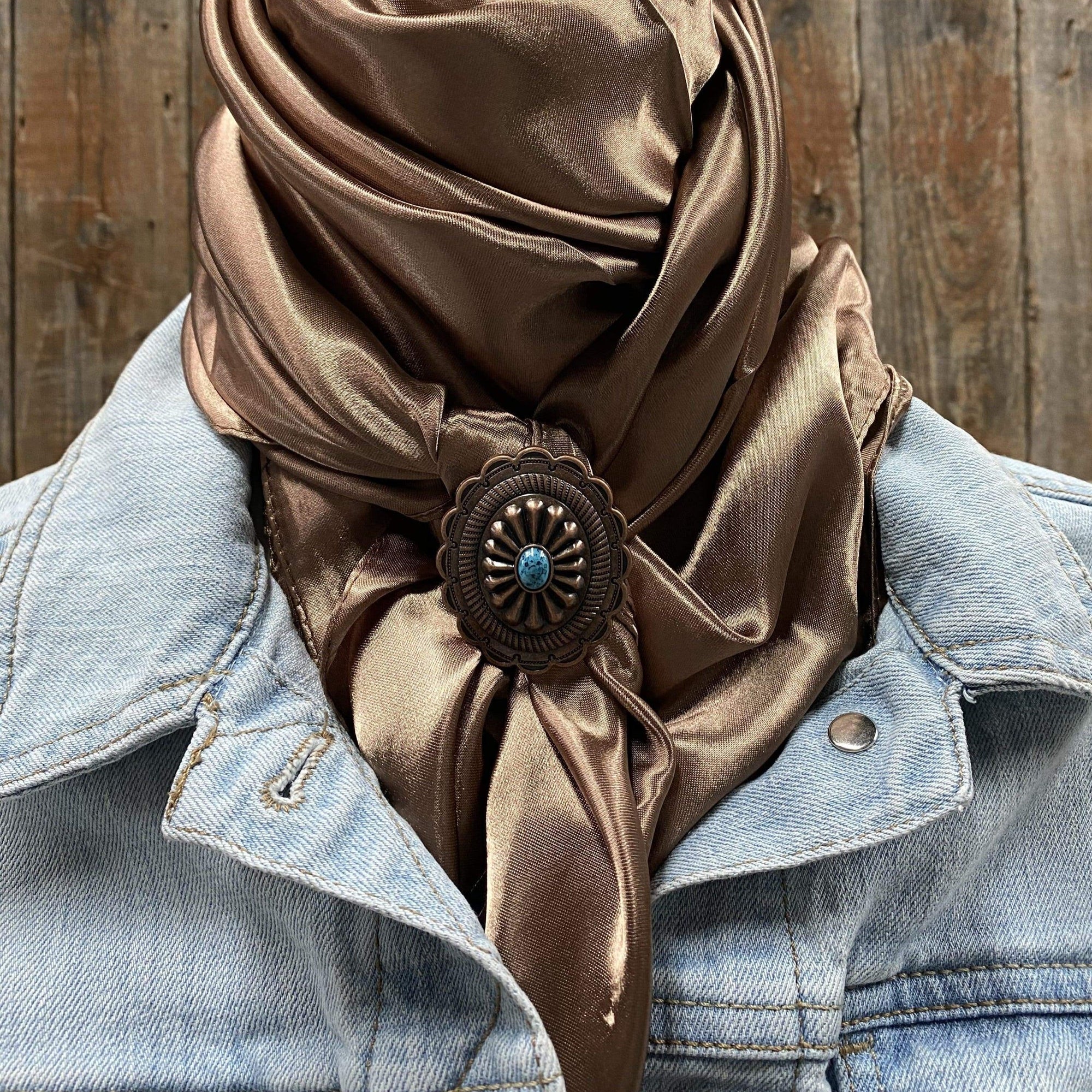 35X35"  Solid Tan Wild Rag / Scarf - W179L Slide WRSC7B
