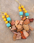 Windswept Double Strand Slab Necklace