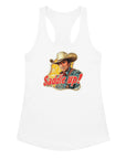 Saddle Up! Vintage Western Women’s Fitted Racerback Tank Top