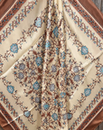 35X35" Brown and Aqua Floral Wild Rag / Scarf WR3444