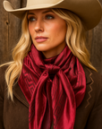 35X35" Burgundy Jacquard Wild Rag / Scarf WR4046