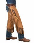 X Large Basketweave Horse Riding Chinks For General Purpose Western Leather Brown