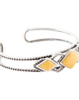 Yellow Agate and Sterling Silver Cuff Bracelet