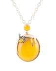Yellow Agate Honey Drip Golden Necklace