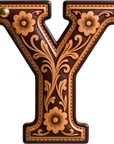 Monogrammed Initial Western Leather Look Saddle Longhorn Cowboy Cowgirl Kitchen Dish Towels Made in America