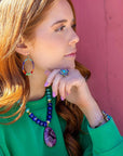 Zion Blue Turquoise Colorful Golden Cross Ring